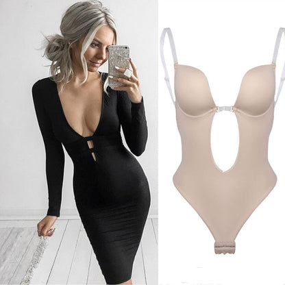 Full Bodyshaper Bra Deep V Convertible Thong Shapewear Backless Invisible Push Up Underwear Bodysuit The Clothing Company Sydney