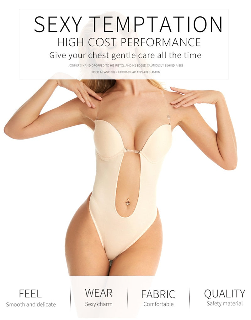 Full Bodyshaper Bra Deep V Convertible Thong Shapewear Backless Invisible Push Up Underwear Bodysuit The Clothing Company Sydney