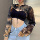 Autumn Short Sweatshirts Hoodies Tie-dye Crop Top Jumper Pullover Clubwear Casual Streetwear The Clothing Company Sydney