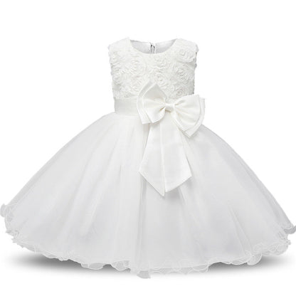 Elegant Princess Lace Dress Kids Flower Embroidery Girls Vintage Children Dresses for Christmas Party Red Ball Gown The Clothing Company Sydney