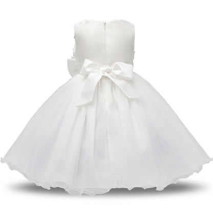 Elegant Princess Lace Dress Kids Flower Embroidery Girls Vintage Children Dresses for Christmas Party Red Ball Gown The Clothing Company Sydney