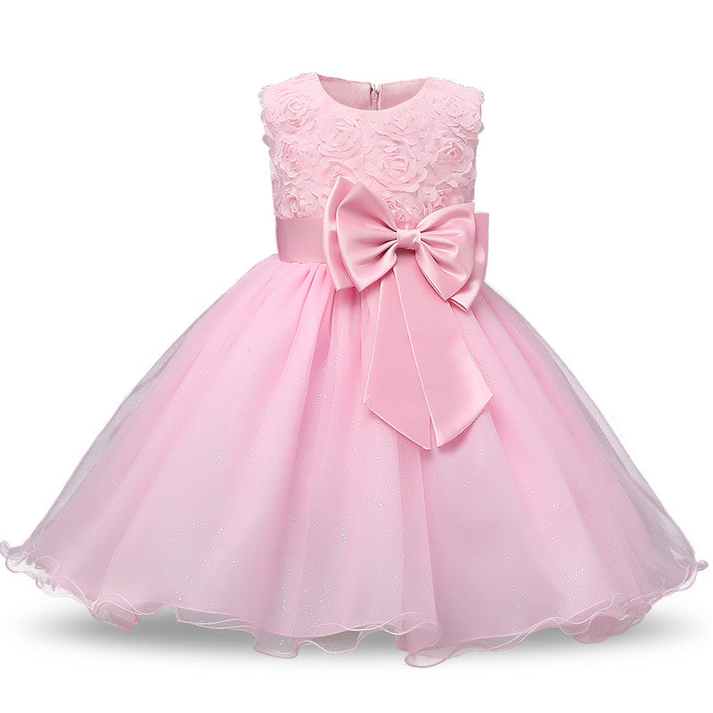 Elegant Princess Lace Dress Kids Flower Embroidery Girls Vintage Children Dresses for Christmas Party Red Ball Gown The Clothing Company Sydney