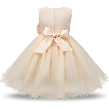 Elegant Princess Lace Dress Kids Flower Embroidery Girls Vintage Children Dresses for Christmas Party Red Ball Gown The Clothing Company Sydney