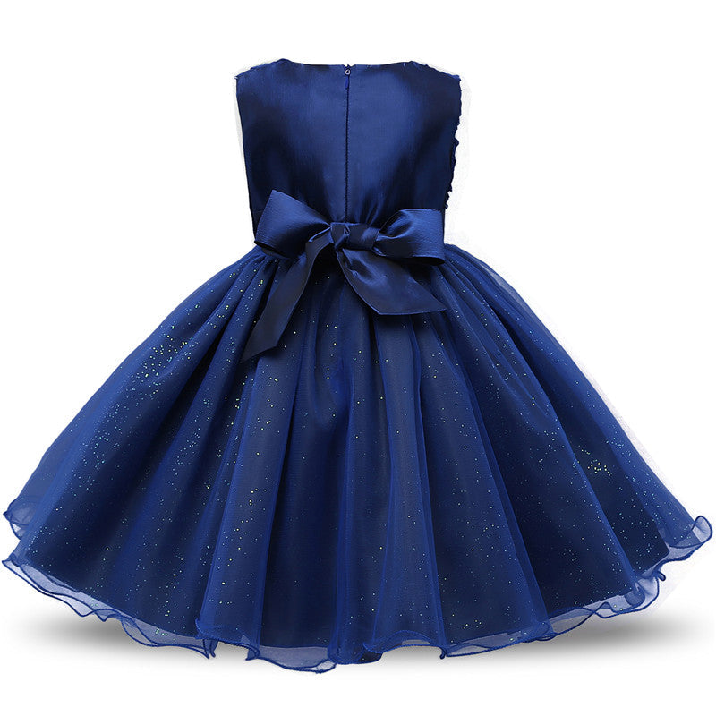 Elegant Princess Lace Dress Kids Flower Embroidery Girls Vintage Children Dresses for Christmas Party Red Ball Gown The Clothing Company Sydney