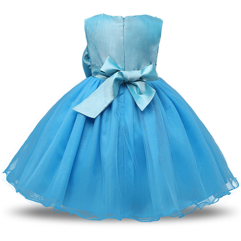 Elegant Princess Lace Dress Kids Flower Embroidery Girls Vintage Children Dresses for Christmas Party Red Ball Gown The Clothing Company Sydney