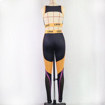 2 Piece Hollow Sport Outfit Backless Fitness Clothing Yoga Suit with Bra Pad Sportswear Gym Workout Activewear Set The Clothing Company Sydney