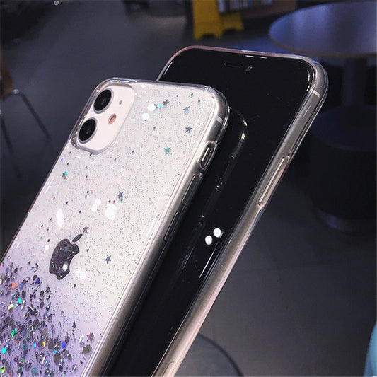 Clear Glitter Phone Case iPhone 13 12 Pro 11 Pro Max XS Max XR X 12Mini SE 2020 Cute Gradient Rainbow Sequins Cover The Clothing Company Sydney