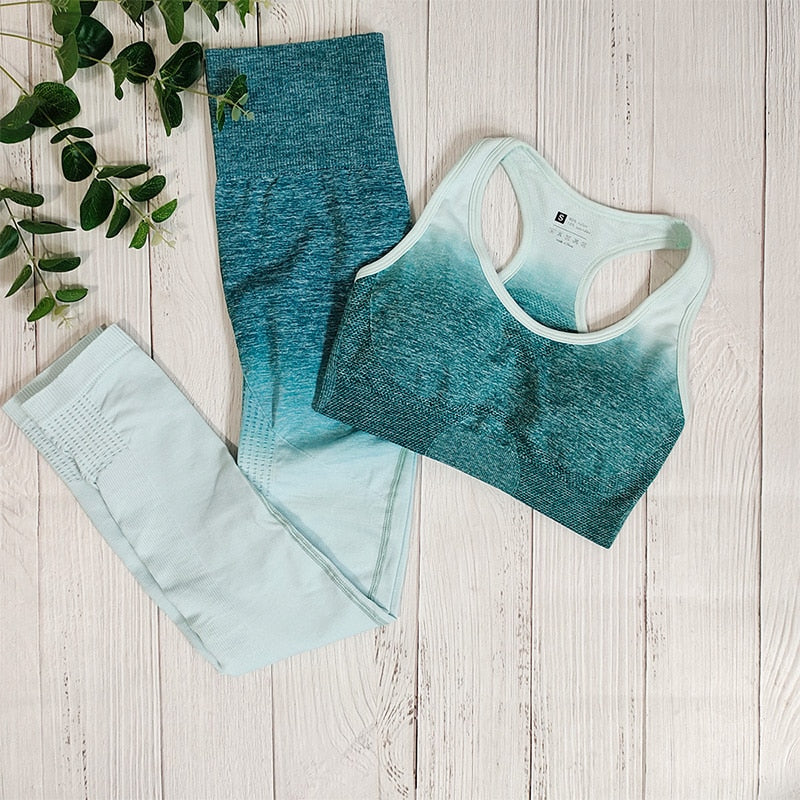 3 Piece Sportswear Fitness Gym Yoga Seamless Workout Women Sport Outfit  Tie dye Sports Suits Set The Clothing Company Sydney