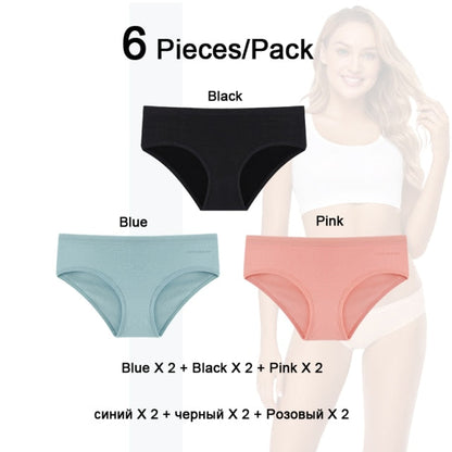 6 Pack Women's Cotton Mix Panties Low-Rise Comfortable Underwear Solid Color Breathable Briefs Seamless Intimates The Clothing Company Sydney