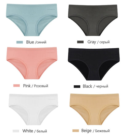 6 Pack Women's Cotton Mix Panties Low-Rise Comfortable Underwear Solid Color Breathable Briefs Seamless Intimates The Clothing Company Sydney
