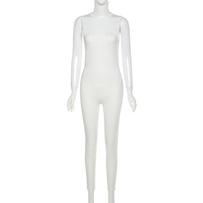 Autumn Winter Jumpsuit Streetwear Long Sleeve Bodycon Solid Sport Fitness Overalls The Clothing Company Sydney