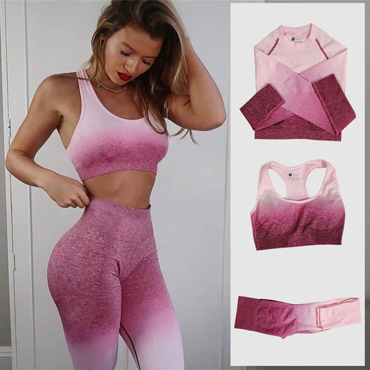 3 Piece Sportswear Fitness Gym Yoga Seamless Workout Women Sport Outfit  Tie dye Sports Suits Set The Clothing Company Sydney