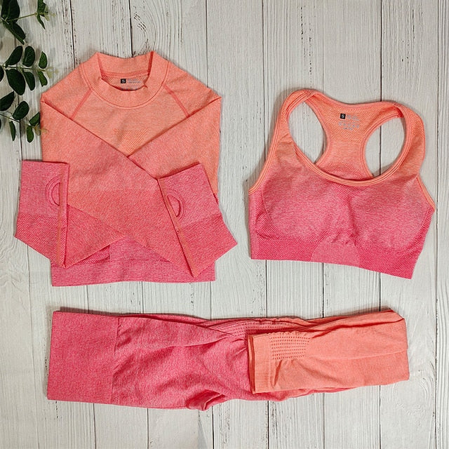 3 Piece Sportswear Fitness Gym Yoga Seamless Workout Women Sport Outfit  Tie dye Sports Suits Set The Clothing Company Sydney