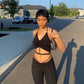 2 Piece Halter bandage v-neck sleeveless ruched tops sweatpants matching clubwear stretchy skinny bodycon Set The Clothing Company Sydney
