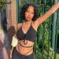 2 Piece Halter bandage v-neck sleeveless ruched tops sweatpants matching clubwear stretchy skinny bodycon Set The Clothing Company Sydney
