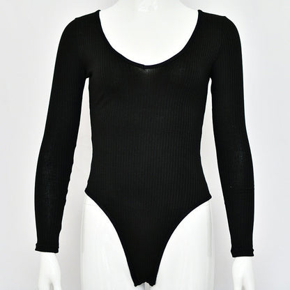 Long Sleeve Rib Knitted Solid Casual Lady Jumpsuit Bodysuit The Clothing Company Sydney