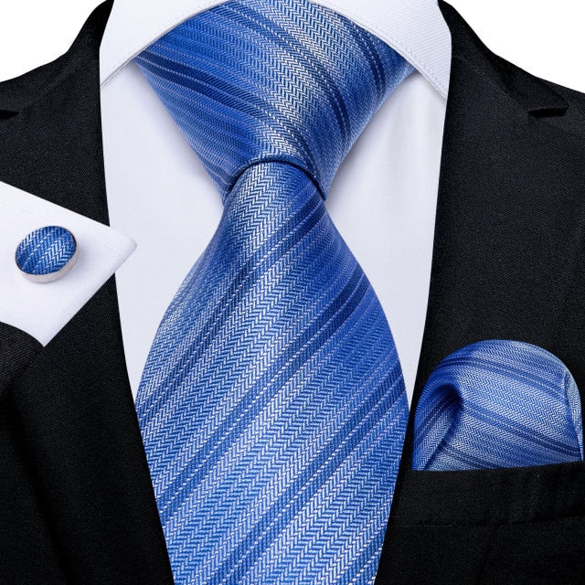3 Piece Designer Mens Wedding Tie Gold Black Striped Silk Neck Ties Hanky Cufflinks Set The Clothing Company Sydney