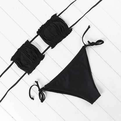 2 Piece Bandeau Top Swimsuit Swimwear Push Up Swimming Bathing Suit Beachwear Micro Bikini Set The Clothing Company Sydney