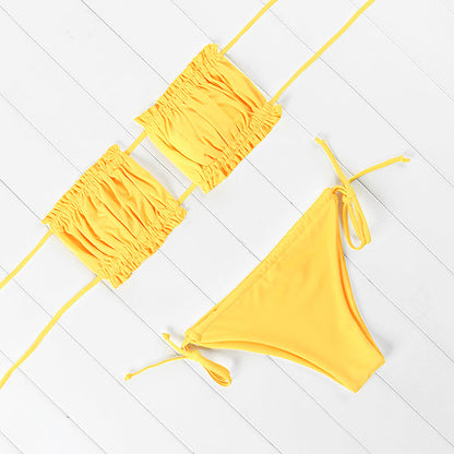 2 Piece Bandeau Top Swimsuit Swimwear Push Up Swimming Bathing Suit Beachwear Micro Bikini Set The Clothing Company Sydney