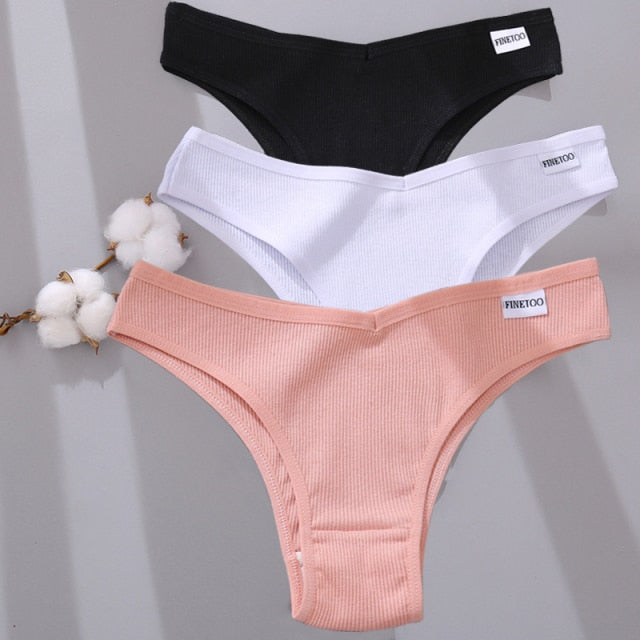 3 Pack Cotton Mix Lingerie Thongs Underwear Low-Rise Underpant Women's Panties Bikini Briefs The Clothing Company Sydney