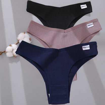 3 Pack Cotton Mix Lingerie Thongs Underwear Low-Rise Underpant Women's Panties Bikini Briefs The Clothing Company Sydney
