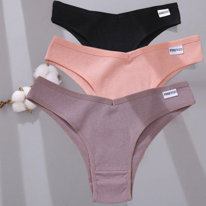 3 Pack Cotton Mix Lingerie Thongs Underwear Low-Rise Underpant Women's Panties Bikini Briefs The Clothing Company Sydney