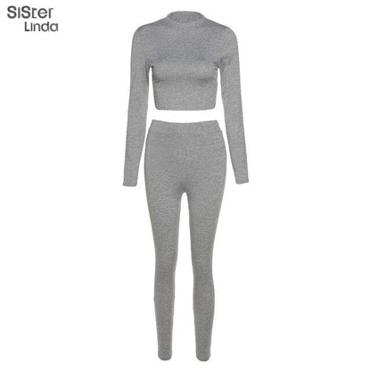 2 Piece Sporty Active Wear Matching Sets Fall Long Sleeve Tops Tees And Leggings Workout Outfits Sportwear The Clothing Company Sydney