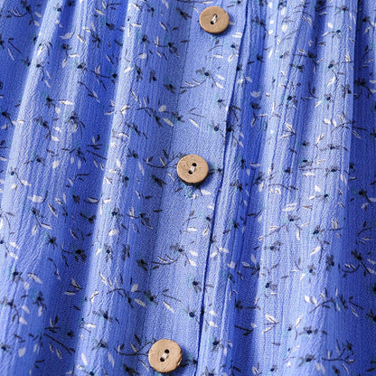 Bohemian Floral Print Mini V Neck Summer Beach Ruffle Short Sleeve A-line Buttons Casual Dress The Clothing Company Sydney