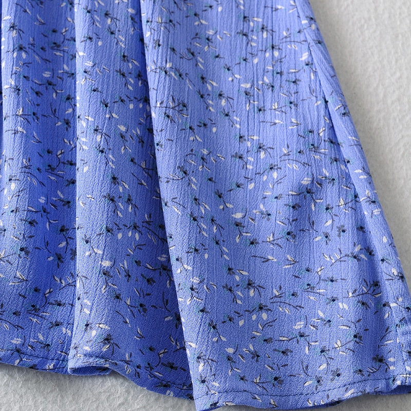 Bohemian Floral Print Mini V Neck Summer Beach Ruffle Short Sleeve A-line Buttons Casual Dress The Clothing Company Sydney