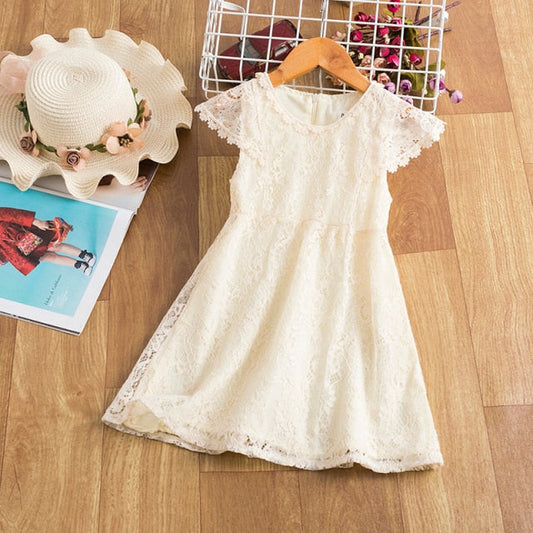 Summer Girls Flower Lace Dress Embroidery Kids Princess Party Ball Gown Children Clothing Toddler Girls Wear Dress The Clothing Company Sydney
