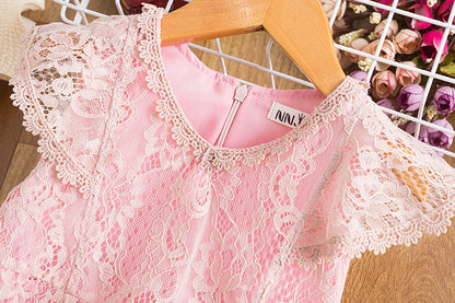 Summer Girls Flower Lace Dress Embroidery Kids Princess Party Ball Gown Children Clothing Toddler Girls Wear Dress The Clothing Company Sydney