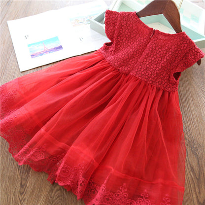 Summer Girls Flower Lace Dress Embroidery Kids Princess Party Ball Gown Children Clothing Toddler Girls Wear Dress The Clothing Company Sydney