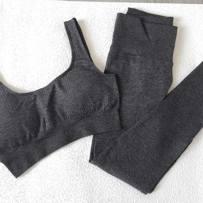 2 Piece Set Yoga Seamless Gym Yoga Women High Waist Sport Bra Top Fitness Clothing Sport Pants Leggings The Clothing Company Sydney
