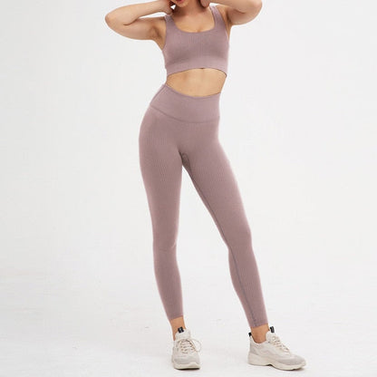 2 Piece Set Yoga Seamless Gym Yoga Women High Waist Sport Bra Top Fitness Clothing Sport Pants Leggings The Clothing Company Sydney