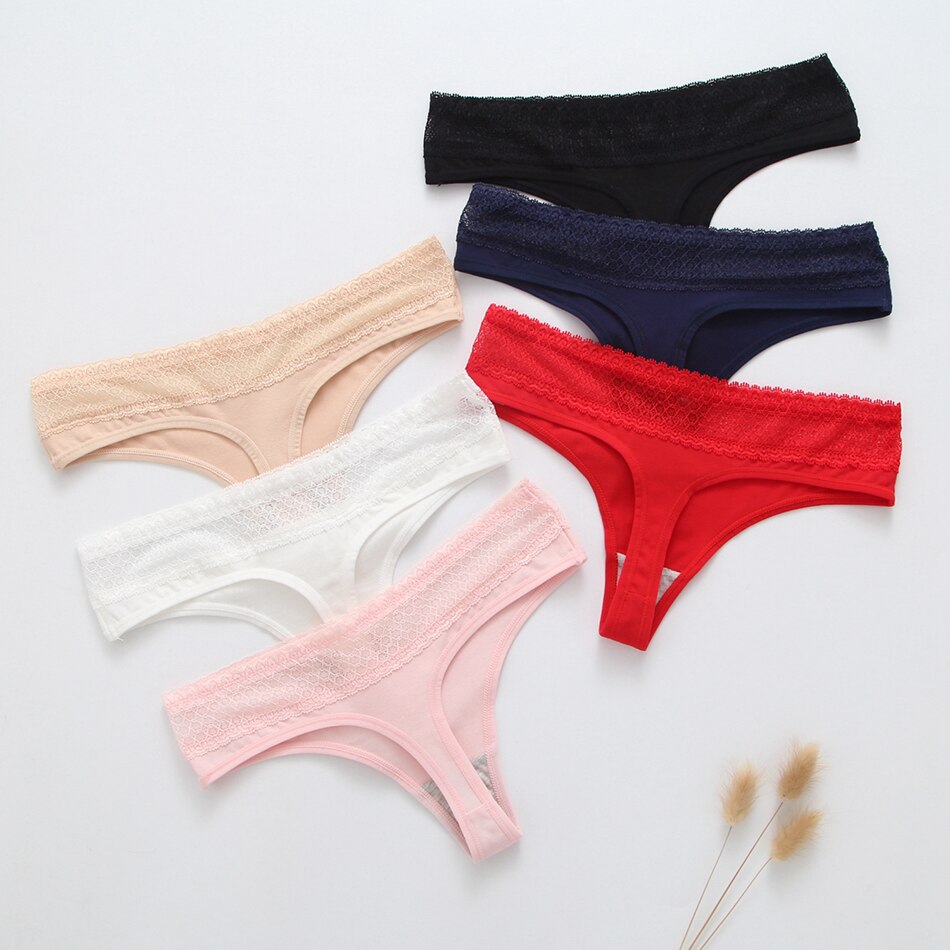 3 Pack Lace Thong G-String Cotton Underwear Lingerie Seamless Panty Intimates Briefs Panties The Clothing Company Sydney