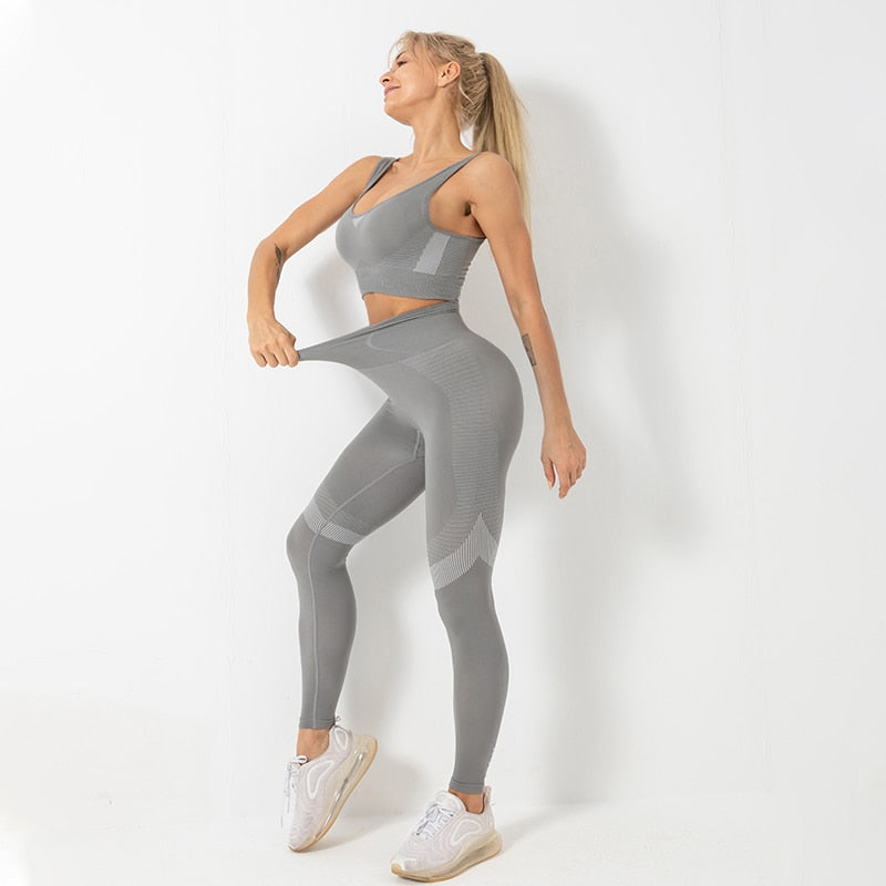 3 Piece Seamless  Women Yoga Sets Ladies Sport Gym suits Wear Running Clothes women Fitness Sport Yoga Suit Keep warm yoga clothing The Clothing Company Sydney