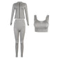 3 Piece Seamless  Women Yoga Sets Ladies Sport Gym suits Wear Running Clothes women Fitness Sport Yoga Suit Keep warm yoga clothing The Clothing Company Sydney