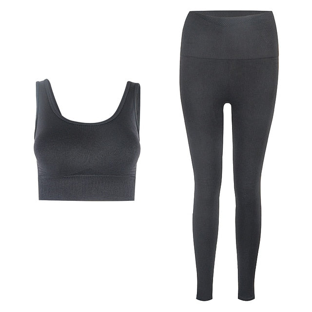 3 Piece Seamless  Women Yoga Sets Ladies Sport Gym suits Wear Running Clothes women Fitness Sport Yoga Suit Keep warm yoga clothing The Clothing Company Sydney