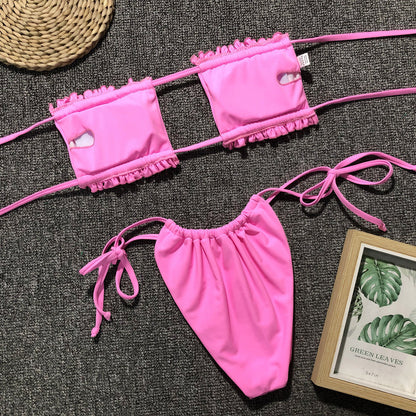 2 Piece Bandeau Top Swimsuit Swimwear Push Up Swimming Bathing Suit Beachwear Micro Bikini Set The Clothing Company Sydney