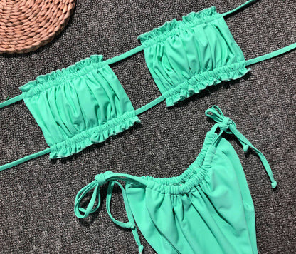 2 Piece Bandeau Top Swimsuit Swimwear Push Up Swimming Bathing Suit Beachwear Micro Bikini Set The Clothing Company Sydney