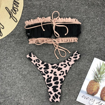 2 Piece Bandeau Top Swimsuit Swimwear Push Up Swimming Bathing Suit Beachwear Micro Bikini Set The Clothing Company Sydney