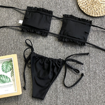 2 Piece Bandeau Top Swimsuit Swimwear Push Up Swimming Bathing Suit Beachwear Micro Bikini Set The Clothing Company Sydney