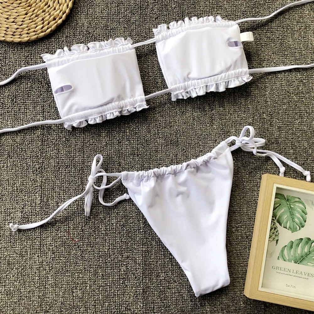 2 Piece Bandeau Top Swimsuit Swimwear Push Up Swimming Bathing Suit Beachwear Micro Bikini Set The Clothing Company Sydney