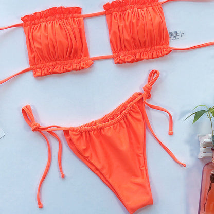 2 Piece Bandeau Top Swimsuit Swimwear Push Up Swimming Bathing Suit Beachwear Micro Bikini Set The Clothing Company Sydney