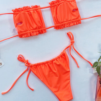 2 Piece Bandeau Top Swimsuit Swimwear Push Up Swimming Bathing Suit Beachwear Micro Bikini Set The Clothing Company Sydney