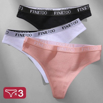 3 Pack Panties Cotton Lingerie Underpants Briefs Thong G-String Design Intimates T-back Panty The Clothing Company Sydney