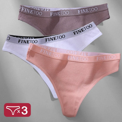 3 Pack Panties Cotton Lingerie Underpants Briefs Thong G-String Design Intimates T-back Panty The Clothing Company Sydney