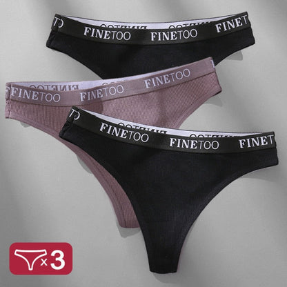 3 Pack Panties Cotton Lingerie Underpants Briefs Thong G-String Design Intimates T-back Panty The Clothing Company Sydney