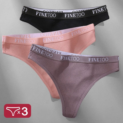 3 Pack Panties Cotton Lingerie Underpants Briefs Thong G-String Design Intimates T-back Panty The Clothing Company Sydney
