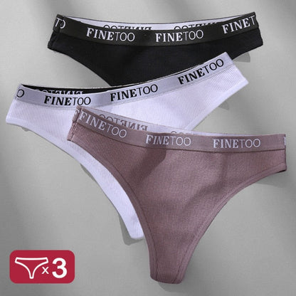3 Pack Panties Cotton Lingerie Underpants Briefs Thong G-String Design Intimates T-back Panty The Clothing Company Sydney